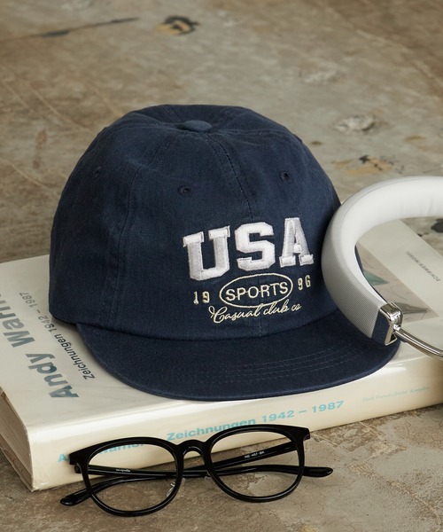 Chick(チック)の「USA Logo Embroidered Baseball Cap / USA ロゴ刺繍 ベースボールキャップ フラットバイザー レディース メンズ 2026年 夏 夏服(キャップ・レディース・ブラック/ブラウン/ベージュ/ネイビー/パープル・FREE)」の4枚目の写真