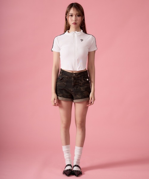 mindseeker girls(マインドシーカーガールズ)の「Iron Cross Camouflage Denim Shorts / アイアンクロス迷彩デニムショートパンツ(デニムパンツ・レディース・カーキ・S/M)」の15枚目の写真