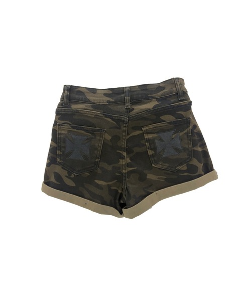 mindseeker girls(マインドシーカーガールズ)の「Iron Cross Camouflage Denim Shorts / アイアンクロス迷彩デニムショートパンツ(デニムパンツ・レディース・カーキ・S/M)」の19枚目の写真