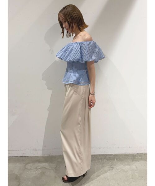 LAGUNAMOON(ラグナムーン)の「サテンベルトデザインワイドパンツ 【夏服】【オフィスカジュアル】(その他パンツ・レディース・アイボリー/ブラウン・MEDIUM/SMALL)」の18枚目の写真