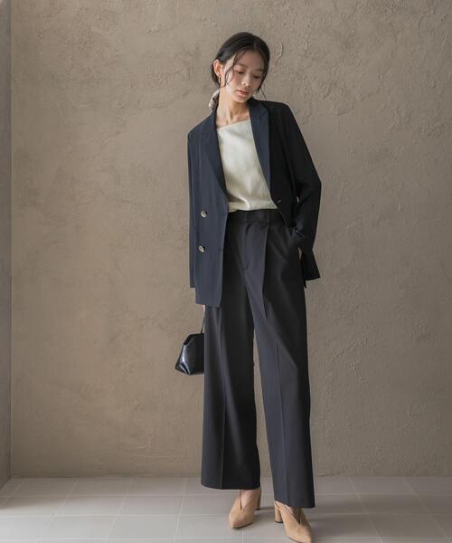 URBAN RESEARCH ROSSO WOMEN(アーバンリサーチ ロッソ)の「防シワハイウエストワイドスラックス(その他パンツ・レディース・ブラック/モカ/ブラウン・38/36/34/TALL)」の2枚目の写真