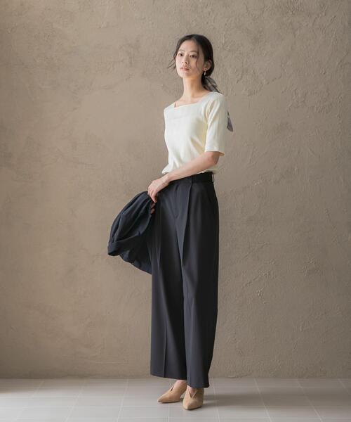 URBAN RESEARCH ROSSO WOMEN(アーバンリサーチ ロッソ)の「防シワハイウエストワイドスラックス(その他パンツ・レディース・ブラック/モカ/ブラウン・38/36/34/TALL)」の16枚目の写真