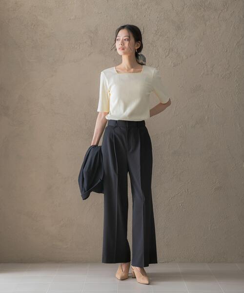 URBAN RESEARCH ROSSO WOMEN(アーバンリサーチ ロッソ)の「防シワハイウエストワイドスラックス(その他パンツ・レディース・ブラック/モカ/ブラウン・38/36/34/TALL)」の17枚目の写真