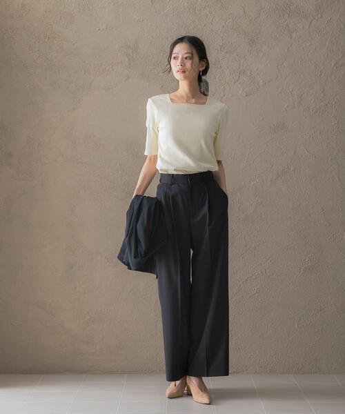 URBAN RESEARCH ROSSO WOMEN(アーバンリサーチ ロッソ)の「防シワハイウエストワイドスラックス(その他パンツ・レディース・ブラック/モカ/ブラウン・38/36/34/TALL)」の18枚目の写真