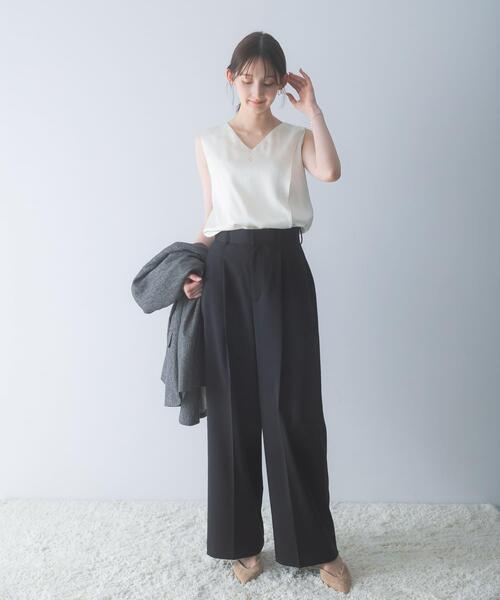URBAN RESEARCH ROSSO WOMEN(アーバンリサーチ ロッソ)の「防シワハイウエストワイドスラックス(その他パンツ・レディース・ブラック/モカ/ブラウン・38/36/34/TALL)」の20枚目の写真