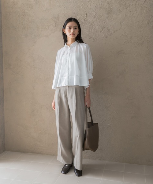 URBAN RESEARCH ROSSO WOMEN(アーバンリサーチ ロッソ)の「防シワハイウエストワイドスラックス(スラックス・レディース・ブラック/モカ・38/36/34/TALL)」の6枚目の写真