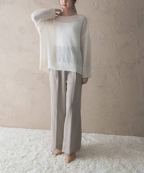 URBAN RESEARCH ROSSO WOMEN(アーバンリサーチ ロッソ)の「防シワハイウエストワイドスラックス(スラックス・レディース・ブラック/モカ・38/36/34/TALL)」の8枚目の写真
