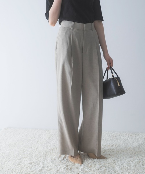 URBAN RESEARCH ROSSO WOMEN(アーバンリサーチ ロッソ)の「防シワハイウエストワイドスラックス(スラックス・レディース・ブラック/モカ・38/36/34/TALL)」の9枚目の写真