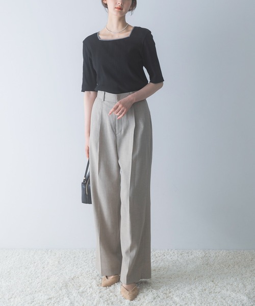 URBAN RESEARCH ROSSO WOMEN(アーバンリサーチ ロッソ)の「防シワハイウエストワイドスラックス(スラックス・レディース・ブラック/モカ・38/36/34/TALL)」の11枚目の写真