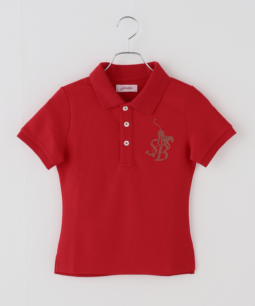 SupBaby by SUPPLIER(サプベイビーバイサプライヤー)の「SupBaby by SUPPLIER Rhinestone Leopard Logo Polo Shirt(ポロシャツ・レディース・ネイビー/レッド・SMALL)」の20枚目の写真