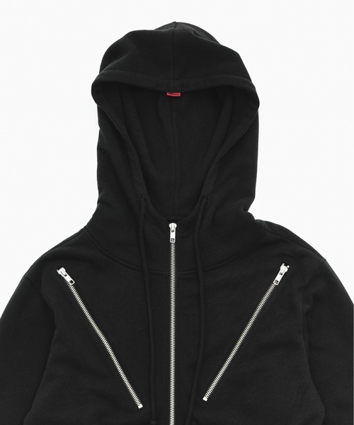 BEEDEN（ビーデン）の「DIAGONAL ZIP HOODIE（パーカー・レディース・レッド/グレー/ブラック・FREE）」の5枚目の写真