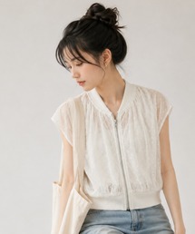 mieya mieya】PETIT APLON TOP/レースプチエプロントップ（Tシャツ