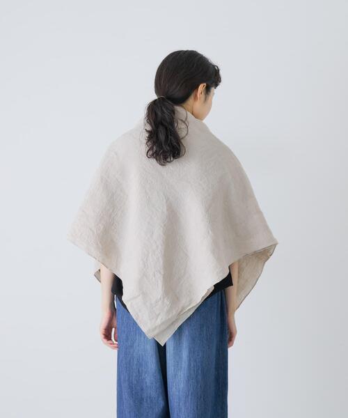 かぐれ(カグレ)の「ウォッシュリネンスクエアストール(ストール/ショール・レディース・ナチュラル/ネイビー/ピンク・FREE)」の13枚目の写真