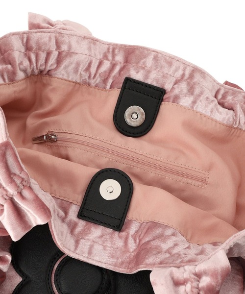 MARY QUANT（マリークワント）の「【MARY QUANT×VIS】フリルハンドルベロアトートバッグ（トートバッグ・レディース・ブラック/ピンク系その他2・FREE）」の7枚目の写真
