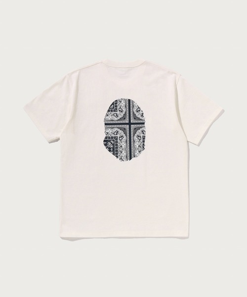A BATHING APE（アベイシングエイプ）の「PAISLEY PATTERN APE HEAD TEE（Tシャツ/カットソー・メンズ・ネイビー/アイボリー・LARGE/MEDIUM/X-LARGE/XXX-LARGE/XX-LARGE/SMALL）」の3枚目の写真