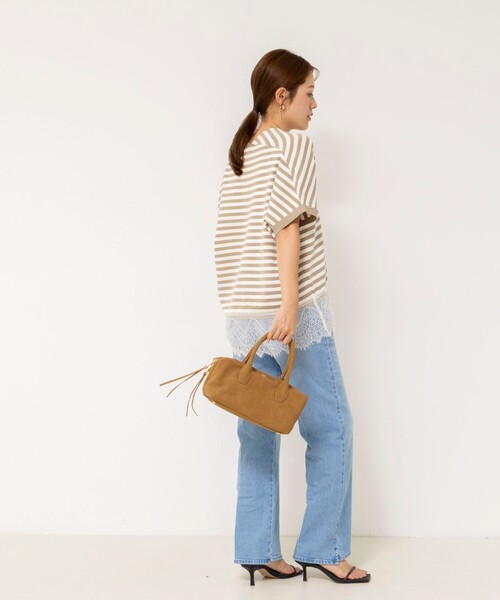 NOLLEY’S(ノーリーズ)の「《手洗い可能》裾レースニットプルオーバー(ニット/セーター・レディース・キナリ/ベージュ系その他3/ブラック・FREE)」の6枚目の写真