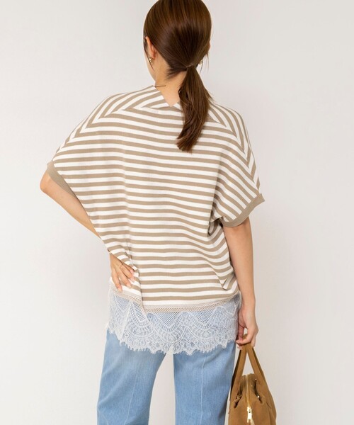 NOLLEY’S(ノーリーズ)の「《手洗い可能》裾レースニットプルオーバー(ニット/セーター・レディース・キナリ/ベージュ系その他3/ブラック・FREE)」の10枚目の写真
