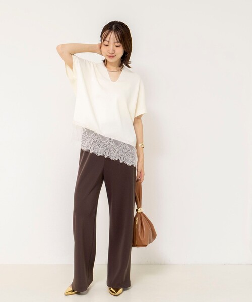 NOLLEY’S(ノーリーズ)の「《手洗い可能》裾レースニットプルオーバー(ニット/セーター・レディース・キナリ/ベージュ系その他3/ブラック・FREE)」の16枚目の写真