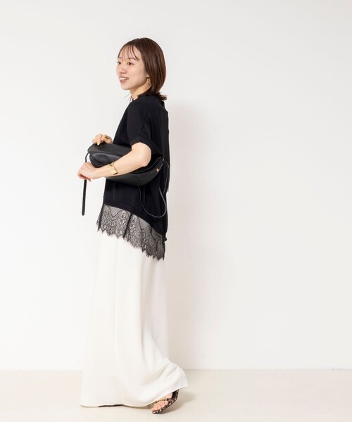 NOLLEY’S(ノーリーズ)の「《手洗い可能》裾レースニットプルオーバー(ニット/セーター・レディース・キナリ/ベージュ系その他3/ブラック・FREE)」の20枚目の写真