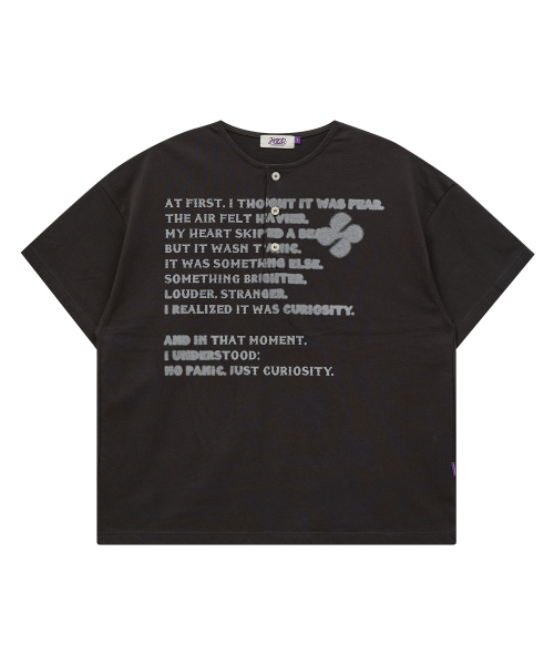 HOODHOOD(フッドフッド)の「クローバータイポヘンリーネック半袖Tシャツチャコール(Tシャツ/カットソー・レディース・その他・1/2)」の5枚目の写真