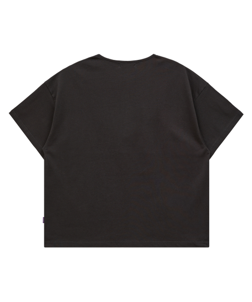 HOODHOOD(フッドフッド)の「クローバータイポヘンリーネック半袖Tシャツチャコール(Tシャツ/カットソー・レディース・その他・1/2)」の6枚目の写真