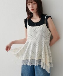 【WEB限定】ドットレースイレヘムキャミチュニック