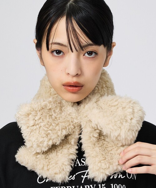Casselini(キャセリーニ)の「【Casselini/キャセリーニ】ミニリボンティペット/マフラー/リボン(マフラー・レディース・ライトグレー/ダークブラウン/ピンク/アイボリー・フリー)」の2枚目の写真