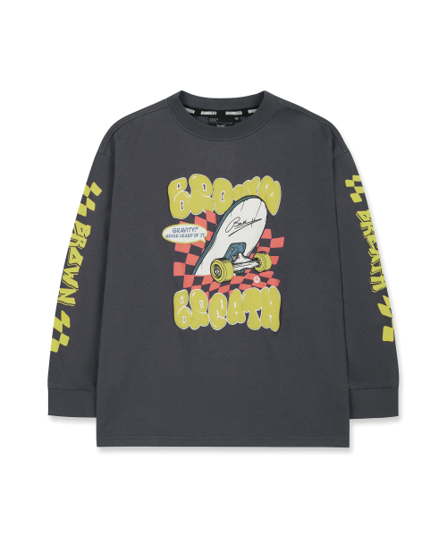 BROWNBREATH KIDS(ブラウンブレスキッズ)の「KIDS CHECKER BOARD LONG SLEEVE - DARK GREY(Tシャツ/カットソー・レディース・その他・110/120/130/140/150)」の2枚目の写真