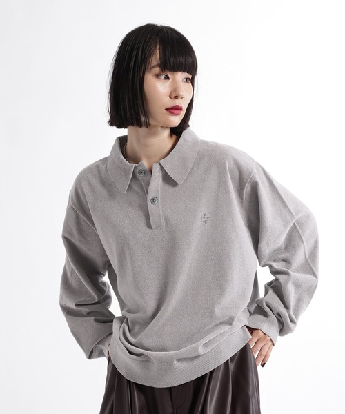 HARE(ハレ)の「HAREロゴベルベットモールニットポロ(HARE)(ポロシャツ・メンズ・グレー/ブラック/ブラウン/パープル/レッド・MEDIUM/SMALL)」の19枚目の写真