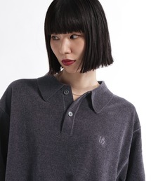 HARE（ハレ）の「HAREロゴベルベットモールニットポロ(HARE)（ポロシャツ）」