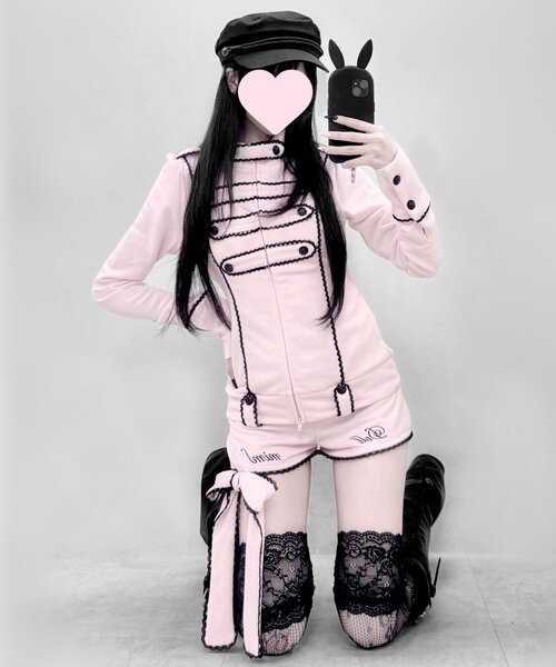 OLIVE des OLIVE（オリーブデオリーブ）の「【インフルエンサー企画】miko napoleon jacket（その他アウター・レディース・ピンク/ブラック・FREE）」の2枚目の写真