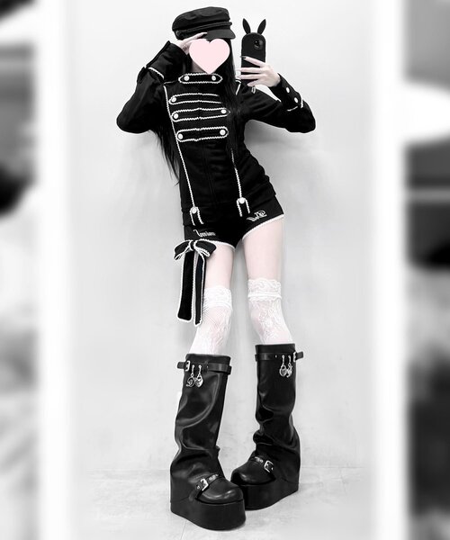 OLIVE des OLIVE（オリーブデオリーブ）の「【インフルエンサー企画】miko napoleon jacket（その他アウター・レディース・ピンク/ブラック・FREE）」の8枚目の写真