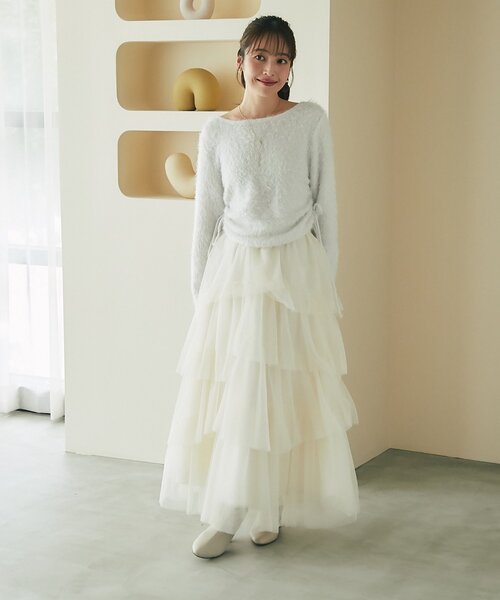 La boutique BonBon(ラブティックボンボン)の「ヘアリーラメシャギーニット(ニット/セーター・レディース・ブラウン/グレイッシュベージュ/ホワイト・FREE)」の10枚目の写真