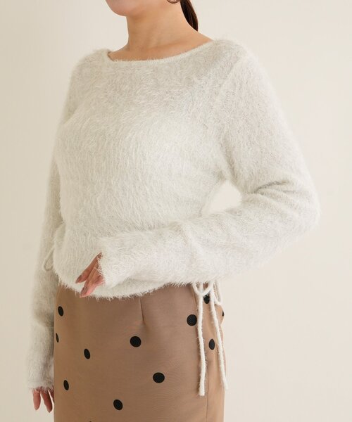 La boutique BonBon(ラブティックボンボン)の「ヘアリーラメシャギーニット(ニット/セーター・レディース・ブラウン/グレイッシュベージュ/ホワイト・FREE)」の18枚目の写真