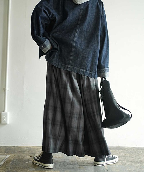 SOLAMONAT LARME（ソラモナラーム）の「ネルチェックキュロット（その他パンツ・レディース・ブラウン/グレー・38）」の13枚目の写真