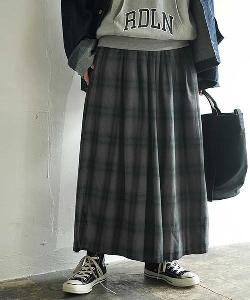 SOLAMONAT LARME（ソラモナラーム）の「ネルチェックキュロット（その他パンツ・レディース・ブラウン/グレー・38）」の12枚目の写真