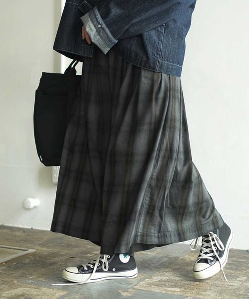 SOLAMONAT LARME（ソラモナラーム）の「ネルチェックキュロット（その他パンツ・レディース・ブラウン/グレー・38）」の15枚目の写真