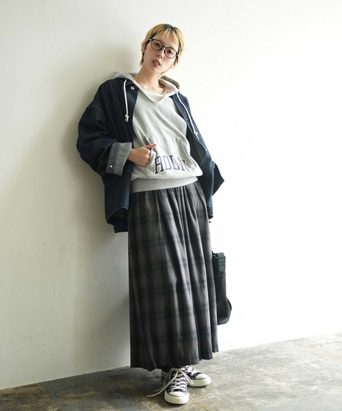 SOLAMONAT LARME（ソラモナラーム）の「ネルチェックキュロット（その他パンツ・レディース・ブラウン/グレー・38）」の16枚目の写真