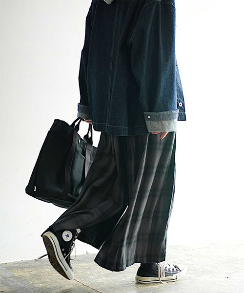 SOLAMONAT LARME（ソラモナラーム）の「ネルチェックキュロット（その他パンツ・レディース・ブラウン/グレー・38）」の14枚目の写真
