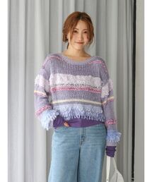 ファンシーヤーンスラブニット