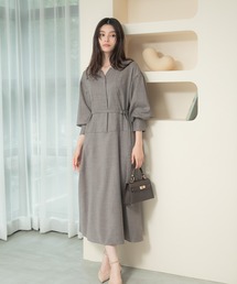 URBAN RESEARCH ROSSO WOMEN（アーバンリサーチ　ロッソ）の「ボリュームスリーブウエストマークワンピース（ワンピース）」