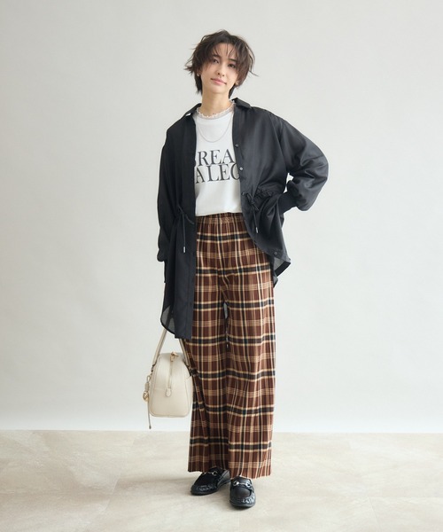 Pillini(ピリーニ)の「シアードロストロングシャツ(シャツ/ブラウス・レディース・ブラック/カーキ・FREE)」の6枚目の写真