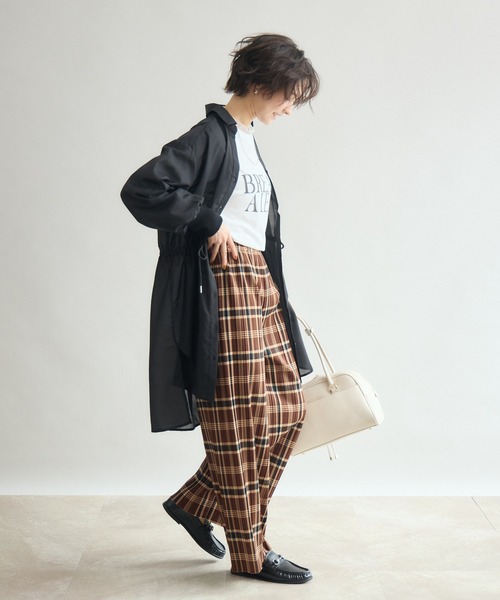 Pillini(ピリーニ)の「シアードロストロングシャツ(シャツ/ブラウス・レディース・ブラック/カーキ・FREE)」の7枚目の写真