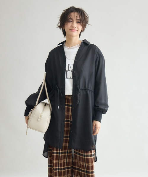 Pillini(ピリーニ)の「シアードロストロングシャツ(シャツ/ブラウス・レディース・ブラック/カーキ・FREE)」の11枚目の写真