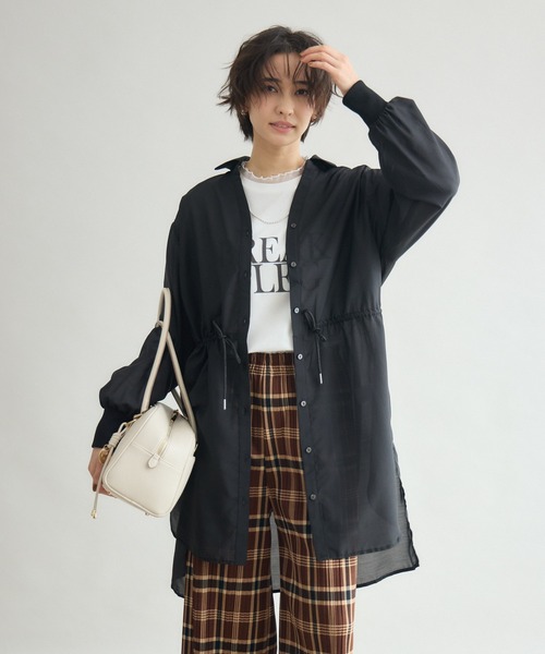 Pillini(ピリーニ)の「シアードロストロングシャツ(シャツ/ブラウス・レディース・ブラック/カーキ・FREE)」の12枚目の写真