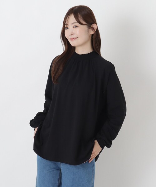 one'sterrace(ワンズテラス)の「コットンシャーリング 長袖ラグランプルオーバー(Tシャツ/カットソー・レディース・ブラック系8/レッド系9/ダークブラウン系8・02)」の1枚目の写真