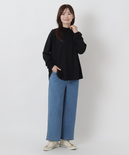 one'sterrace(ワンズテラス)の「コットンシャーリング 長袖ラグランプルオーバー(Tシャツ/カットソー・レディース・ブラック系8/レッド系9/ダークブラウン系8・02)」の12枚目の写真