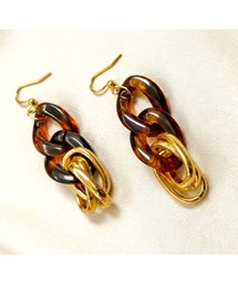 【Flower】【アレルギー対応】アクリルチェーンピアス(MA)
