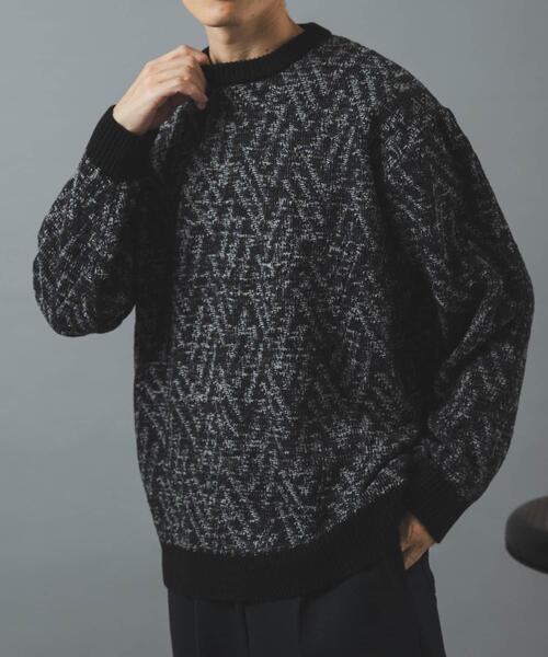 ITEMS URBANRESEARCH(アイテムズ アーバンリサーチ)の「MIXカラー クルーネック プルオーバーニット(ニット/セーター・メンズ・ブルー系その他/ブラウン/ブラック・MEDIUM/LARGE)」の2枚目の写真