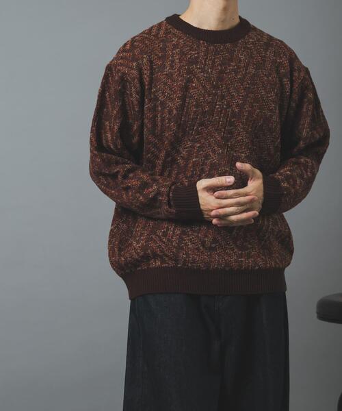 ITEMS URBANRESEARCH(アイテムズ アーバンリサーチ)の「MIXカラー クルーネック プルオーバーニット(ニット/セーター・メンズ・ブルー系その他/ブラウン/ブラック・MEDIUM/LARGE)」の16枚目の写真